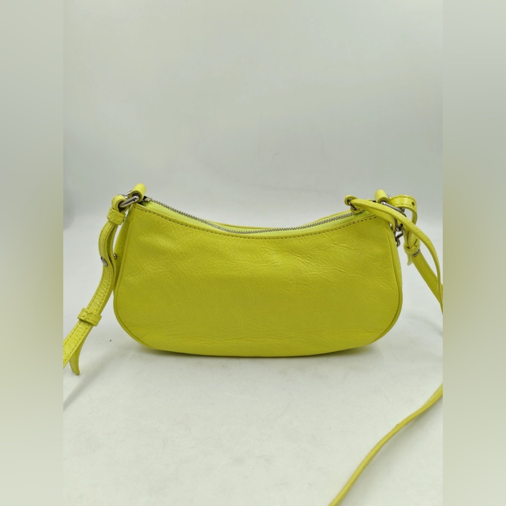 Authentic Balenciaga 2022 hot edition Fluo yellow le Cagole mini leather bag - Picture 2 of 14